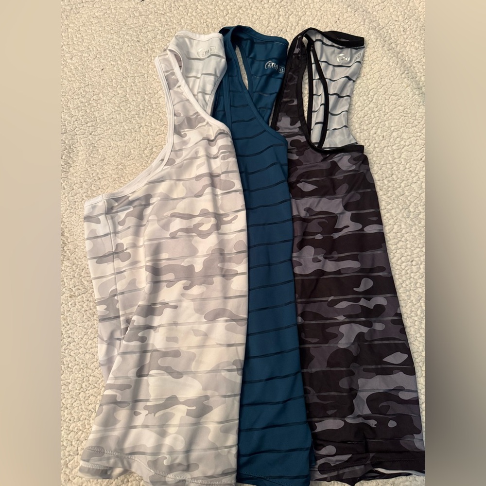 ZYIA Camo Tank Tops XL White, Blue, Black